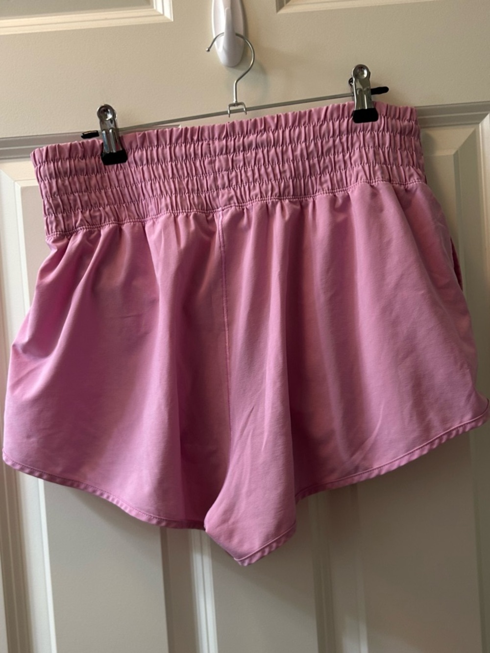 Offline by Aerie Pink Smocked High-Rise Athletic Shorts